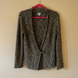 J.Jill Brown Marled CrossWrap Cardigan Size S-Fits like a Medium